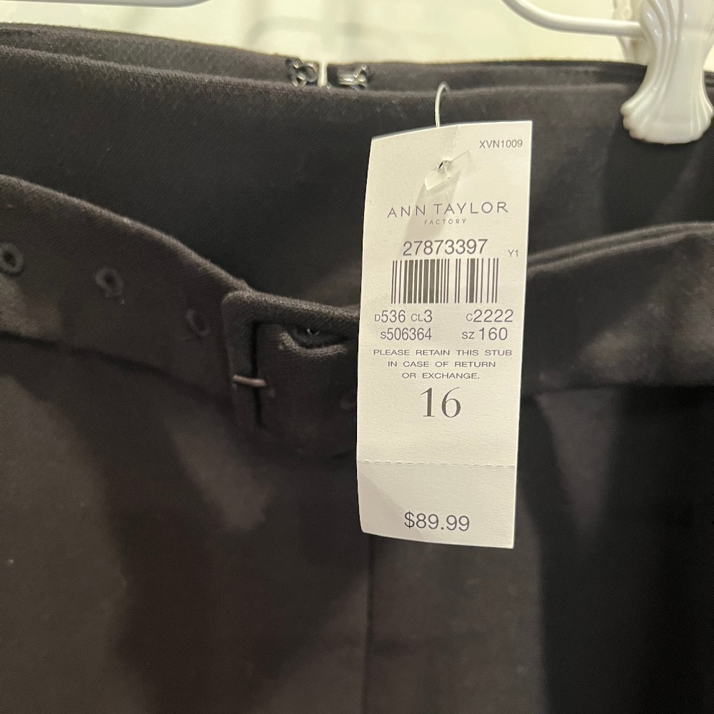 Ann Taylor Black Belted Pencil Skirt - Picture 3 of 4